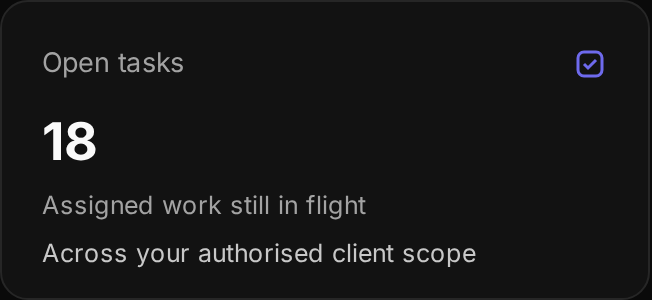 TaxExperts dashboard summary card